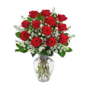 Florero 12 rosas IMPORTADAS